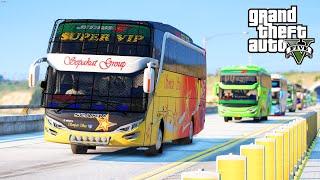 Sopir Gocar Ditantang Nyetir Bus Telolet - GTA 5 Mod Indonesia