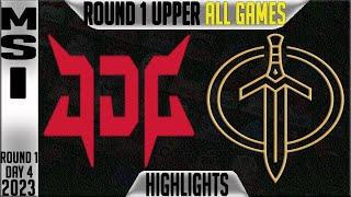 JDG vs GG Highlights ALL GAMES MSI 2023 Brackets Round 1 Upper Day 4 JDG Esports vs Golden Guardians