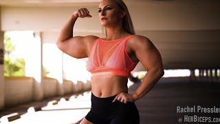 Big Biceps and Muscle girl Bodybuilder Rachel Pressler