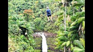 Big Island Hawaii Zipline Experience 450 Over Kolekole Falls Waterfall Video Review How to