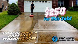 $250 For This Driveway How to price out a Driveway Pressure Washing Job #subscribe