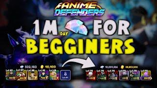 Best Tips To Make 1M Gems A Day For Beginners Anime Defenders Tutorial