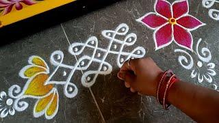 Beautiful border rangoli designs for festivals  Friday special lotus rangoli Lakshmi pooja rangoli