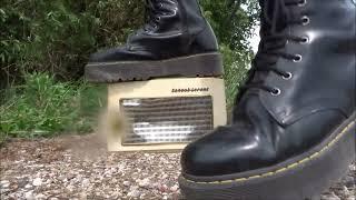 Dr Martens Jadon Boots stomp trample and destroy vintage small radio