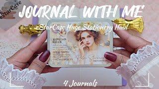 ASMR Journaling 4 Journals + Huge Stationery Haul ft @estarcase