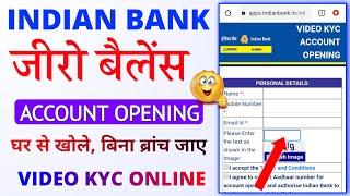 Indian Bank Online saving Account Opening 2024  Allahabad Bank zero balance account opening online