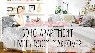 Boho Apartment Living Room Makeover  How To Mix Colour & Pattern