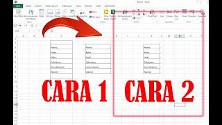 Tutorial MS Excel membuat Titik Dua   agar sejajar