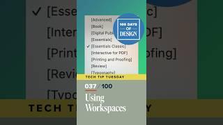 How to Create A Workspace in Adobe InDesign  Day 37 of 100 Days of Design  #shorts