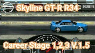 Drag Racingtune car Skyline GT-R R34 for 3 Career StageLevel 123 V.1.5