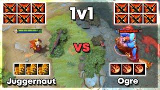 6x Sange and Yasha Juggernaut vs 6x Sange and Yasha Ogre - Dota 2 1v1