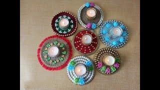 DIY 7 superb Diya Holders from waste CD Best Diwali Decor ideas 2020