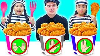 No Hands One Hand vs Two Hands Challenge  Crazy Food by KidsPlay