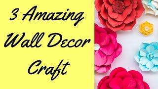 3 amazing wall decor ideas  wall hanging with paper  diy wall decoration ideas  paper crafts