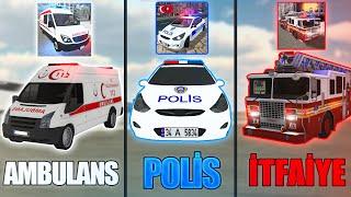 AMBULANS POLİS İTFAİYE MOBİL ARABA OYUNLARINI OYNADIM 