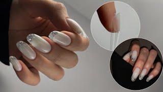  Гелевые типсы  Быстрое Наращивание ногтей с помощью типс  Прозрачные ногти