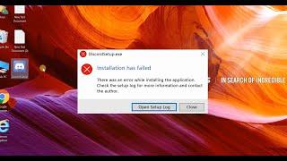 How to Solve Discord Setup Error  Installation has failed Error  in Windows 10