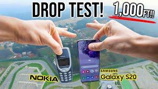 Samsung Galaxy S20 DROP TEST from 1000FT vs. NOKIA 3310