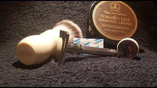 Homelike Shaving Taiga Adjustable Razor - Alpha Shaving Faux Ivory Sytnhetic Brush