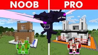 NOOB vs PRO HOUSE TO PROTECT FAMILY FROM MUTANT WITHER