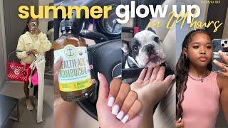 24 HOUR SUMMER GLOW UP l maintenance vlog nails hair lashes target self care + more