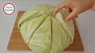 Cut the cabbage like this. The result is incredible. Its even tastier than meat.