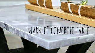 DIY Marble Concrete Table  w Shou Sugi Ban Base