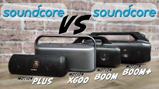 Soundcore Motion X600 vs Motion Plus Motion Boom & Motion Boom Plus All Motion Speakers Compared