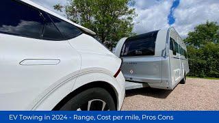 EV Towing Caravan 2024  - Range cost charging pros and cons