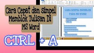 Cara Memblok Tulisan di File Pada Microsoft Word Terbaru 2021