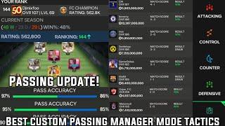 BEST CUSTOM 90+% PASSING MANAGER MODE TACTICS & FORMATION GUIDE TO FIFA CHAMPION  FC MOBILE