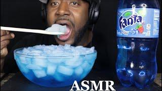 ASMR DRINKING BERRY FANTA AND EXTREME ICE EATING .  MUKBANG NO TALKING .