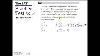 SAT Practice Test #2 Math Module 1 Problem #12