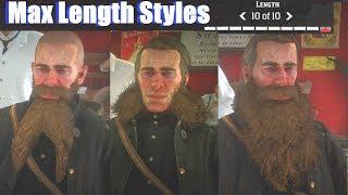 Red Dead Redemption 2 - All Max Length Beard & Hairstyles PS4 Pro