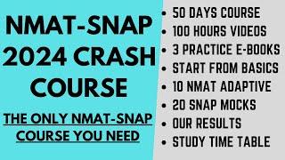 NMAT SNAP 2024 crash course The only course you need to crack these exams  Videos + Books + Mocks