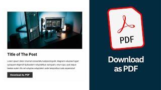 How To Add Download As PDF Button To Your Website Using JavaScript