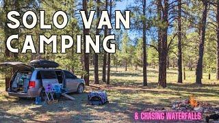 Solo Camping & Chasing Waterfalls  Boondocking in a Minivan Camper