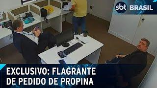 Exclusivo Flagrante de pedido de propina de um milhão de reais.  SBT Brasil 110324