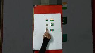 India  pakistan  Bangladesh  flag drawing on coin #youtube #viralvideo #shorts#viral