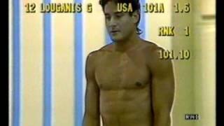 The very best dive ever Greg Louganis at WC Madrid 1986 3mt swan dive 101 A