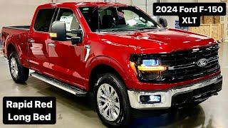 2024 Ford F-150 XLT Long Bed RAPID RED + Column Shifter 