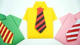 Fathers Day Crafts Idea  How to Make Paper Shirt For Fathers Day  DIY School Project Crafts