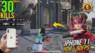 IPHONE 11 PUBG MOBILE LIVIK GAMEPLAY 2024  HDR + 60 FPS  تست FPS و تست BGMI