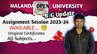 Assignment Session 2023-24  NOU Updates  Annual Examination 2024 #nou #nalandaopenuniversity