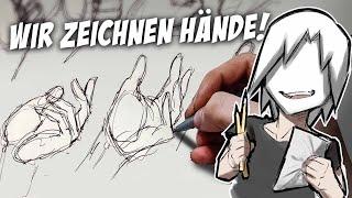 Wir üben zusammen Hände zeichnen   LifeDrawing  Drawinglikeasir