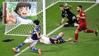 in Japan they score some serious Captain Tsubasa goals 