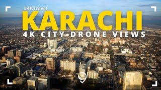 Karachi City 4K Drone Views Aerial Drive Sunset Nightlife & Sea View with Calm Music