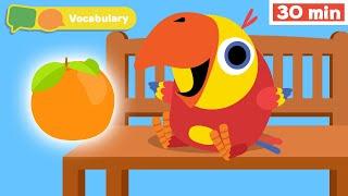 Learning First Words w Larry  Sensory Stimulation for Babies  Vocabulary for Kids  Vocabularry