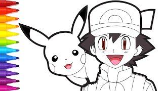 Pokémon Pikachu and Ash . Drawing and Coloring Pages  Tim Tim TV