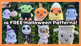 Trying 10 FREE Halloween Crochet Amigurumi Patterns Cute market plushie ideas cozy crochet & chat